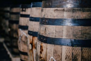 Rows of wooden casks