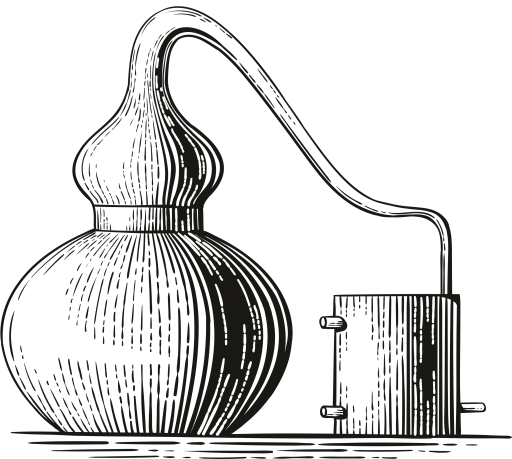 A copper pot still